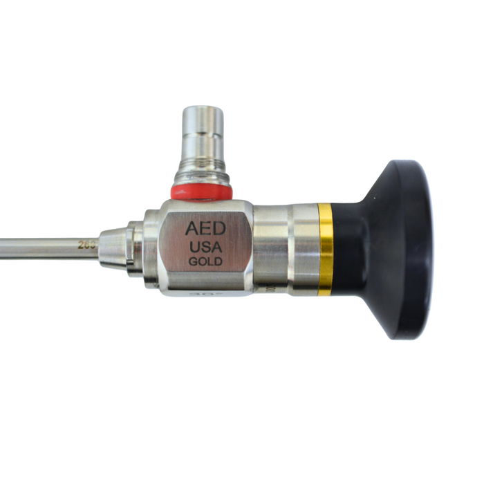 AED Gold Sinuscope, 4mm x 17.5cm, 30 Degree, Reverse Light Postc