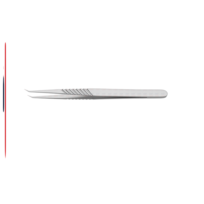 Micro Forceps - Tapered Tip, 7.0 mm Flat Handle, 45 Degree Angle, 5 3/8" - ddpeliteusa