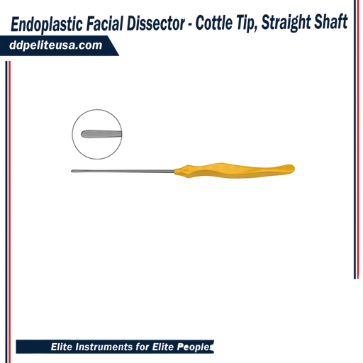 Endoplastic Facial Dissector - Cottle Tip, Straight Shaft - ddpeliteusa