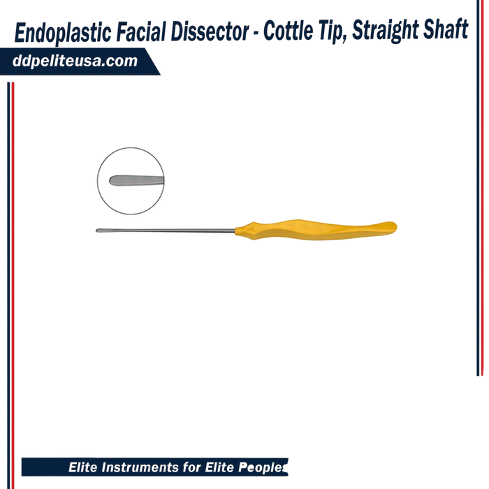 Endoplastic Facial Dissector - Cottle Tip, Straight Shaft - ddpeliteusa