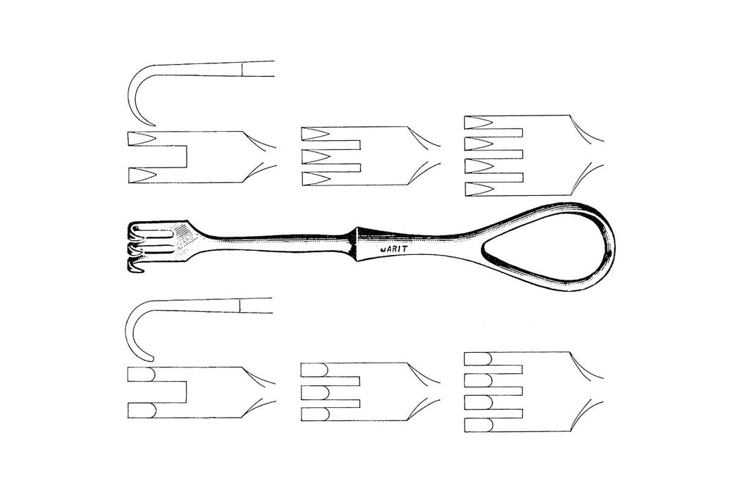 Volkmann Retractor, Pointed, 2 Teeth, 11.5 cm