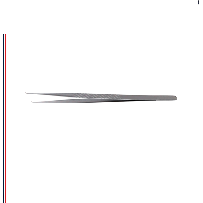 Micro Forceps - Tapered Tip, 9.0 mm Flat Handle, 45 Degree Angle, 7 1/8" - ddpeliteusa