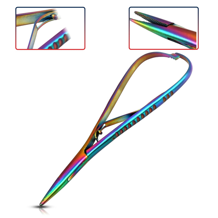 Mathieu Needle Holder 5.5" Multi Color Rainbow Stainless Steel