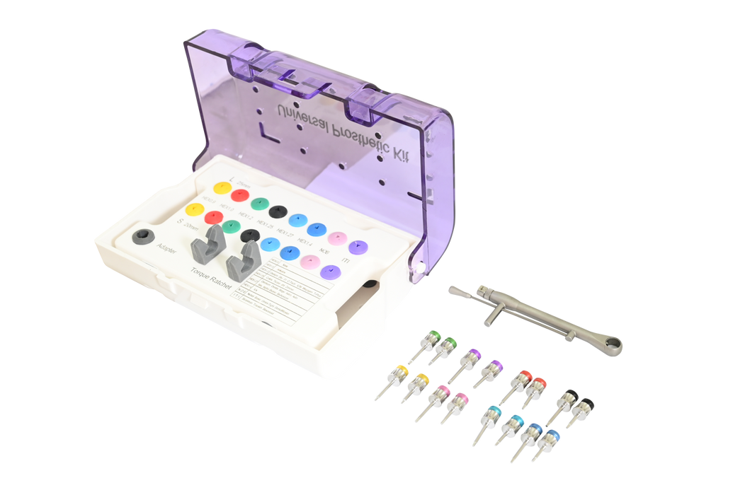 Dental Implant Driver Kit 16 Hex Drivers with Torque Ratchet (15–70 Ncm)