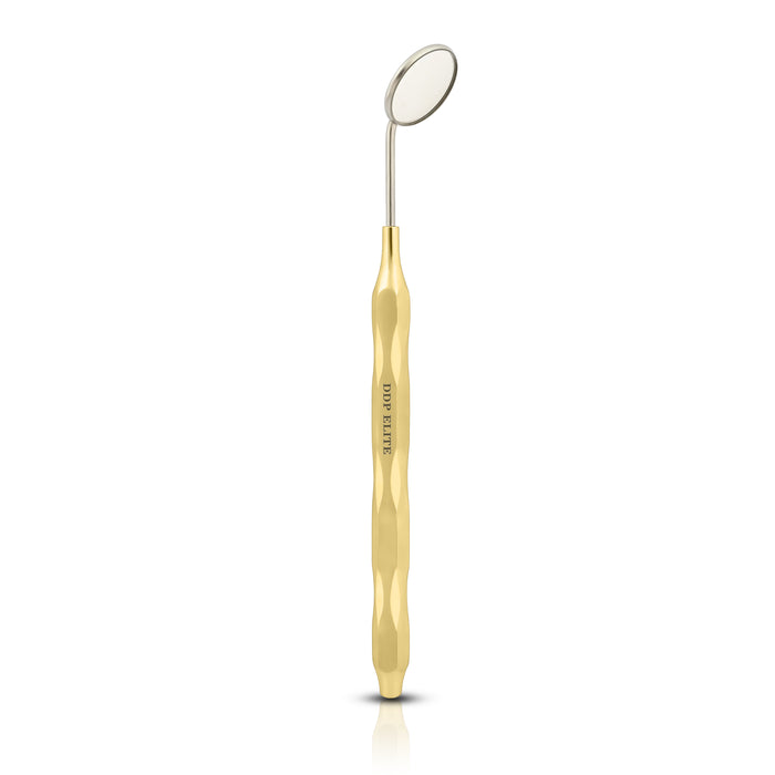Dental Mirror (#5) Rhodium-Plated with Gold Handles by Ddp Elite USA