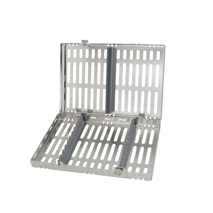 STAINLESS STEEL CASSETTE , MEDIUM, GRAY INSERTS, 5.5 X 8 X 1.25 IN. - ddpeliteusa