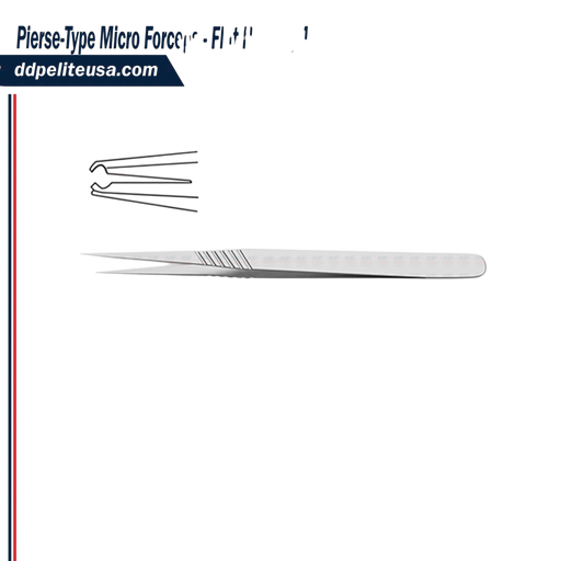 Pierse-Type Micro Forceps - Flat Handle, 4 3/4" - ddpeliteusa