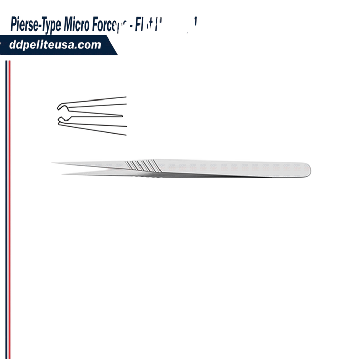 Pierse-Type Micro Forceps - Flat Handle, 4 3/4" - ddpeliteusa