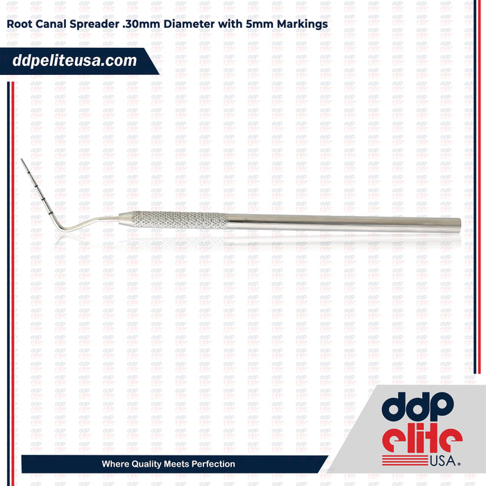 Endodontic Root Canal Spreader .30mm Diameter with 5mm Markings Solid Handle
