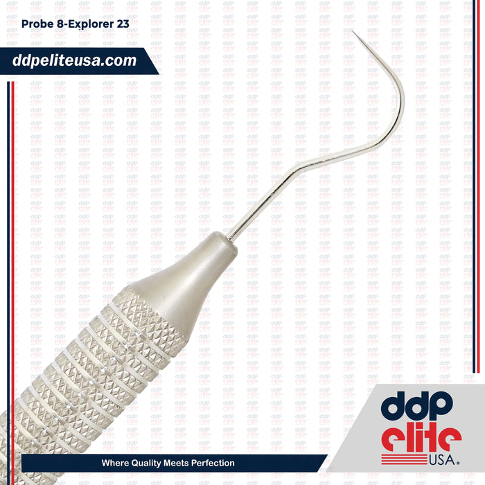 Probe 8-Explorer 23 Color-Coded Periodontal CP8 with #23 Shepherd’s Hook Explorer