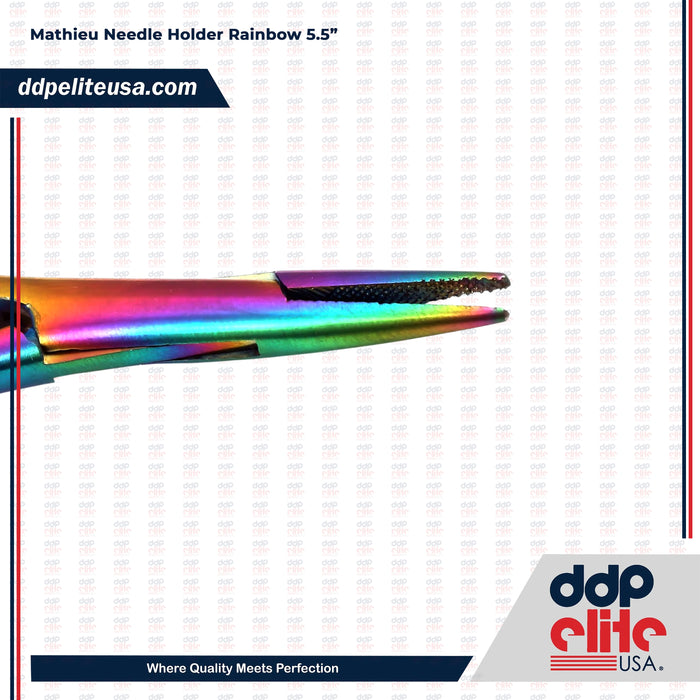 Mathieu Needle Holder 5.5" Multi Color Rainbow Stainless Steel