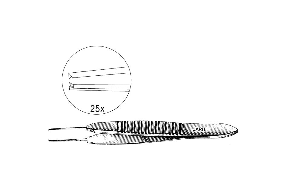Bonn Forceps Short Handle, 1x2 Teeth 0.12mm, Tying Platform