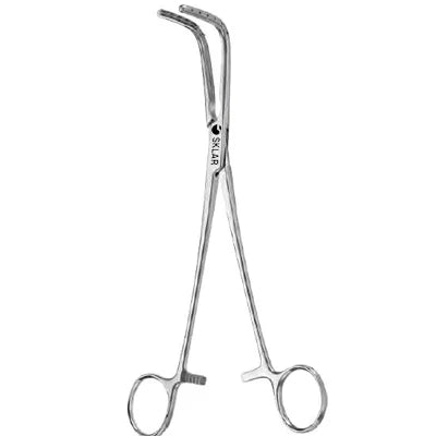 Bronchus Clamp, Curved Right Angle, 23cm, 60mm Jaw