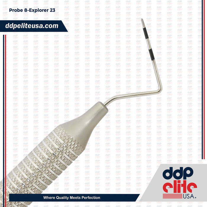 Probe 8-Explorer 23 Color-Coded Periodontal CP8 with #23 Shepherd’s Hook Explorer