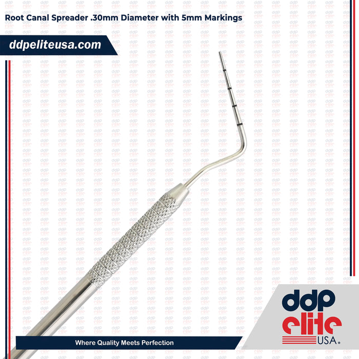 Endodontic Root Canal Spreader .30mm Diameter with 5mm Markings Solid Handle