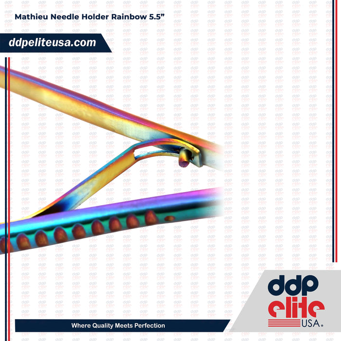 Mathieu Needle Holder 5.5" Multi Color Rainbow Stainless Steel
