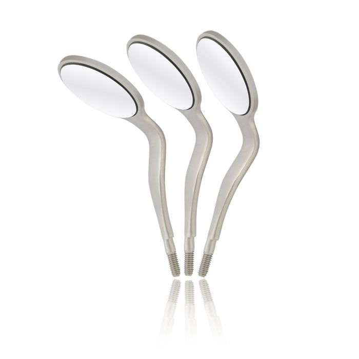 Size 5 Double Sided Cone Socket Mirror Head, Rhodium-Coated - 3/Pk