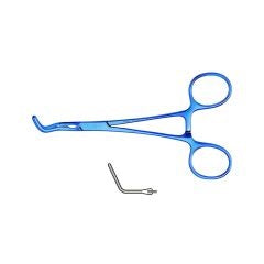 4 1/8" Baby Vascular Clamp  90° angled jaws straight shanks