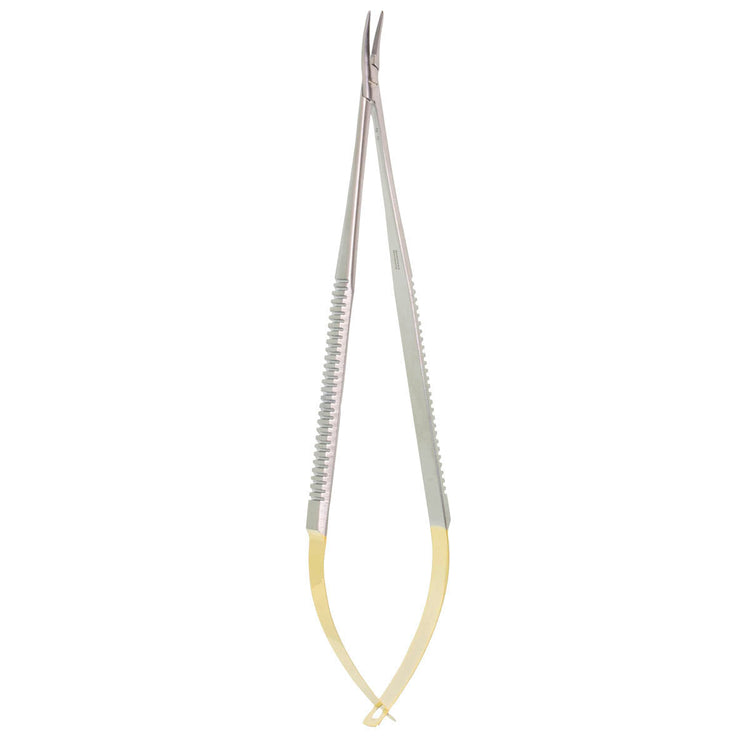 7" Castroviejo GG Needle Holder, curved serrated, no lock
