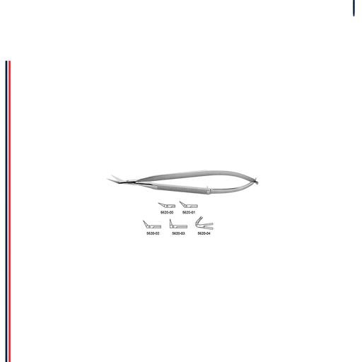 CV Elite - Castroviejo Micro Scissors - Flat Handle - Angled Tips - ddpeliteusa