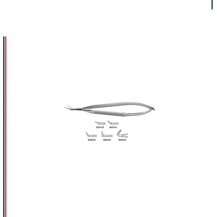 CV Elite - Castroviejo Micro Scissors - Flat Handle - Angled Tips - ddpeliteusa