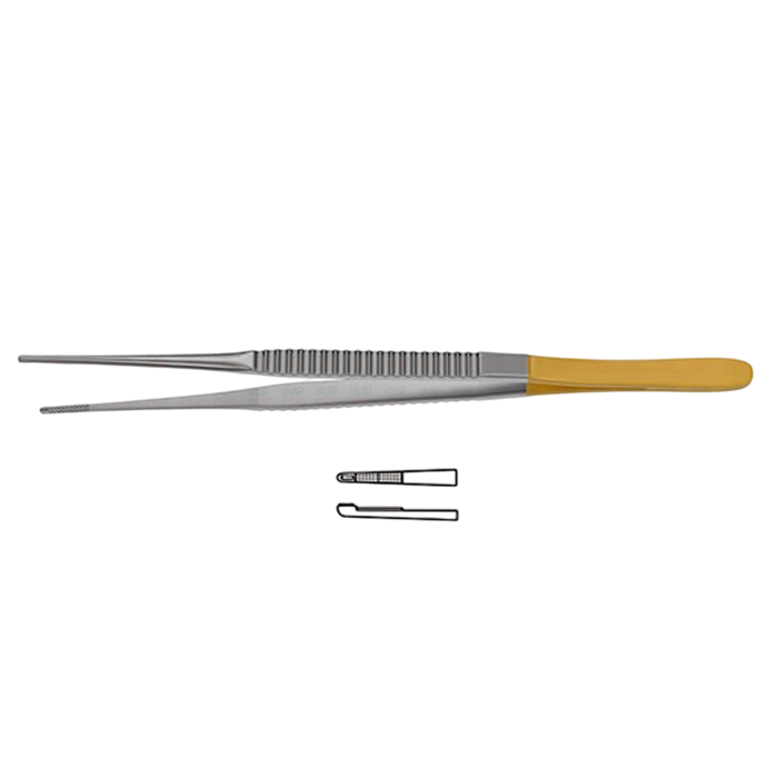 CV Elite - Debakey Needle Pulling Tissue Forceps - Flat Handle - ddpeliteusa