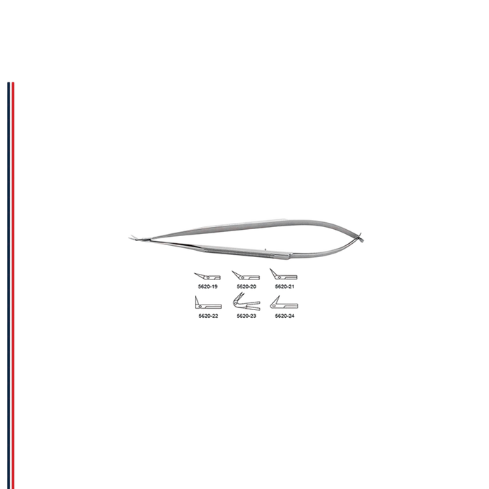 CV Elite - Jacobson Micro Scissors - Flat Handle - Angled Tips - ddpeliteusa