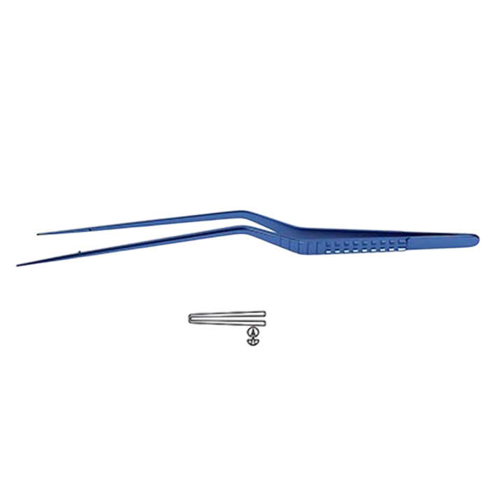 CV Elite - Titanium Bayonet-Style Micro Forceps - 1X2 Fine Teeth - ddpeliteusa