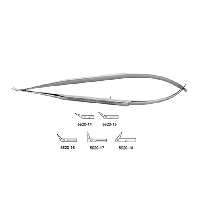 CV Elite - Zenith Jacobson Micro Scissors - Flat Handle - Angled Tips - ddpeliteusa