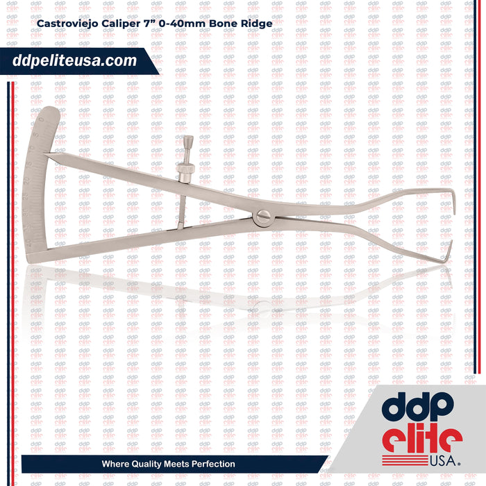 Castroviejo Caliper 7" 0-40mm Bone Ridge Dental