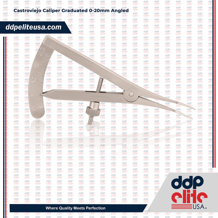 Castroviejo Caliper Graduated 0-20mm Angled Dental Gauges