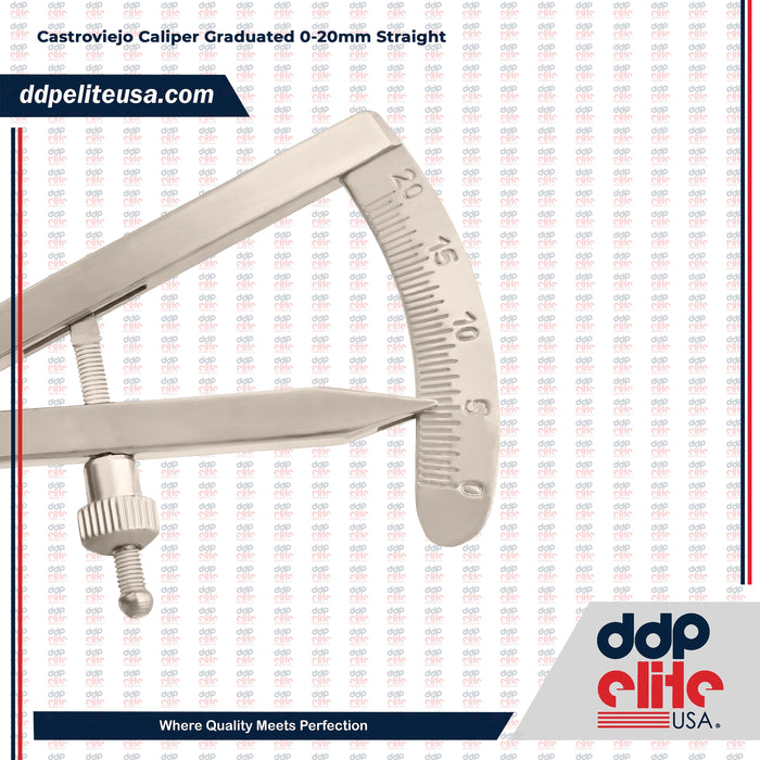 Castroviejo Caliper Graduated 0-20mm Straight