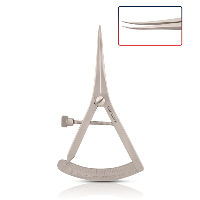 Castroviejo Caliper Graduated 0-40mm Curved Dental Gauges