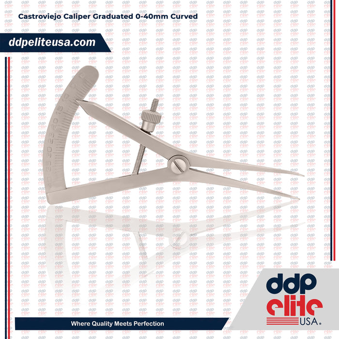 Castroviejo Caliper Graduated 0-40mm Curved Dental Gauges