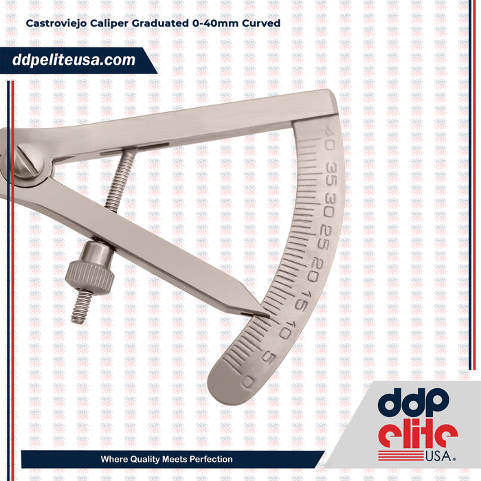 Castroviejo Caliper Graduated 0-40mm Curved Dental Gauges