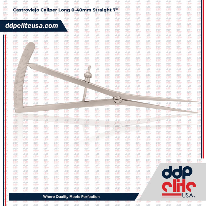 Castroviejo Caliper Long 0-40mm Straight 7″ Dental Gauges