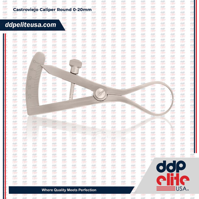 Castroviejo Caliper Round 0-20mm Dental Gauges
