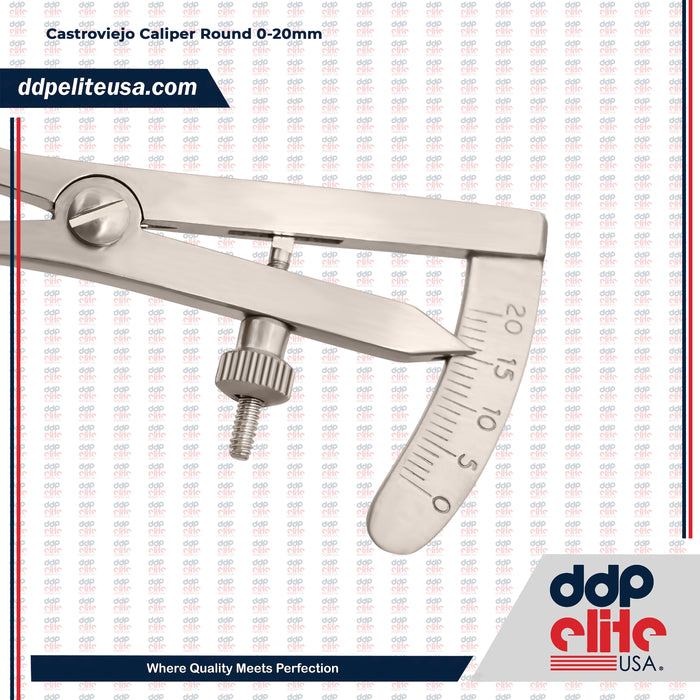 Castroviejo Caliper Round 0-20mm Dental Gauges