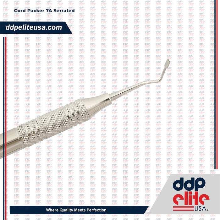 Dental Cord Packer #7A Serrated Double Ended Hollow Handle