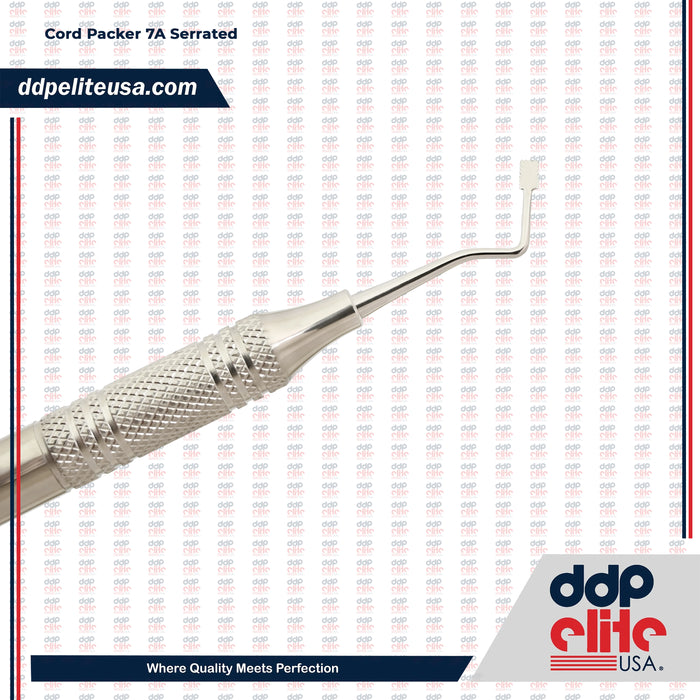 Dental Cord Packer #7A Serrated Double Ended Hollow Handle
