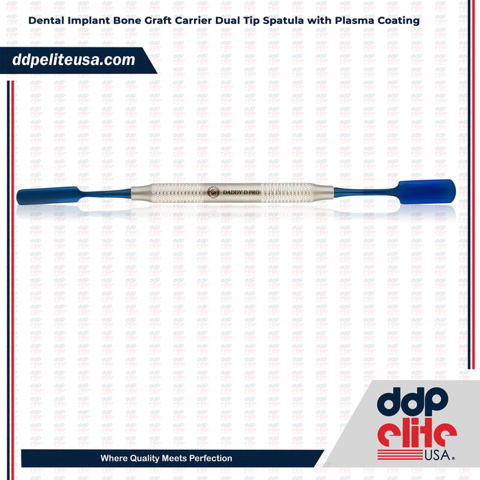 Dental Implant Bone Graft Carrier Dual Tip Spatula with Plasma Coating - Ddp Elite USA