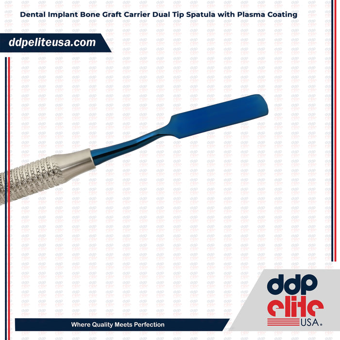 Dental Implant Bone Graft Carrier Dual Tip Spatula with Plasma Coating - Ddp Elite USA