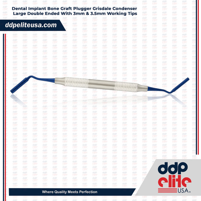 Dental Implant Bone Graft Plugger Grisdale Condenser Large Double Ended With 3mm & 3.5mm Working Tips | Ddp Elite USA