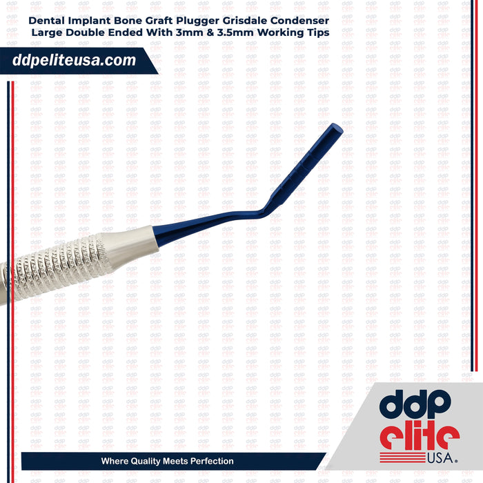 Dental Implant Bone Graft Plugger Grisdale Condenser Large Double Ended With 3mm & 3.5mm Working Tips | Ddp Elite USA