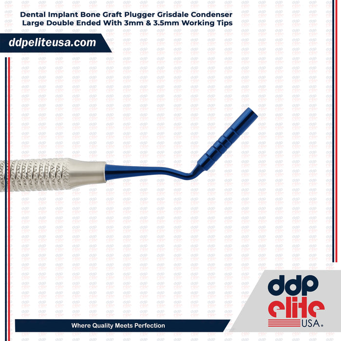 Dental Implant Bone Graft Plugger Grisdale Condenser Large Double Ended With 3mm & 3.5mm Working Tips | Ddp Elite USA