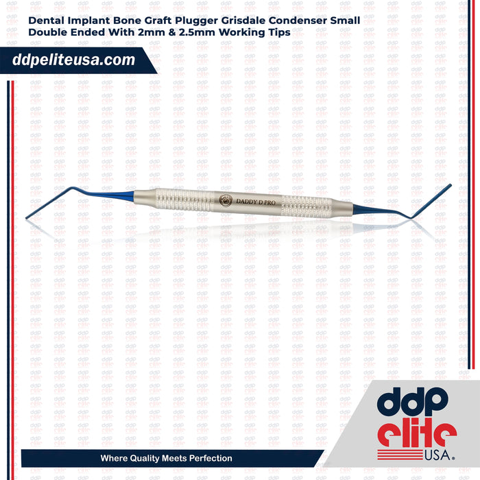 Dental Implant Bone Graft Plugger Grisdale Condenser Small Double Ended With 2mm & 2.5mm Working Tips - Ddp Elite USA