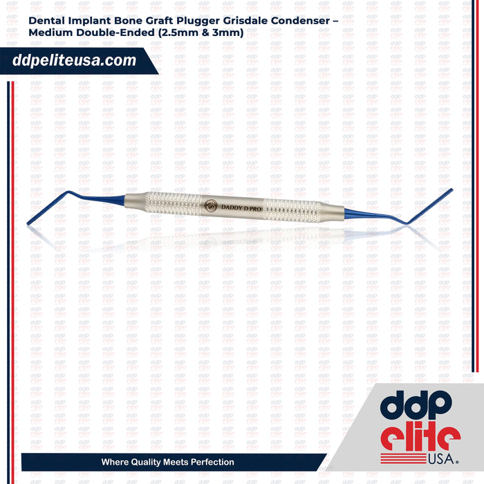 Dental Implant Bone Graft Plugger Grisdale Condenser – Medium Double-Ended (2.5mm & 3mm) – Ddp Elite USA