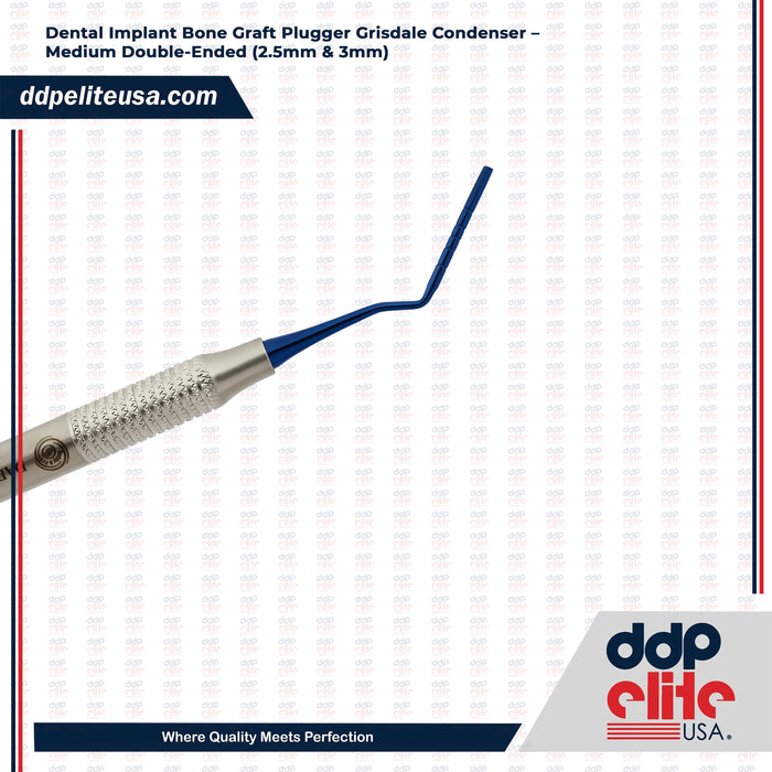 Dental Implant Bone Graft Plugger Grisdale Condenser – Medium Double-Ended (2.5mm & 3mm) – Ddp Elite USA