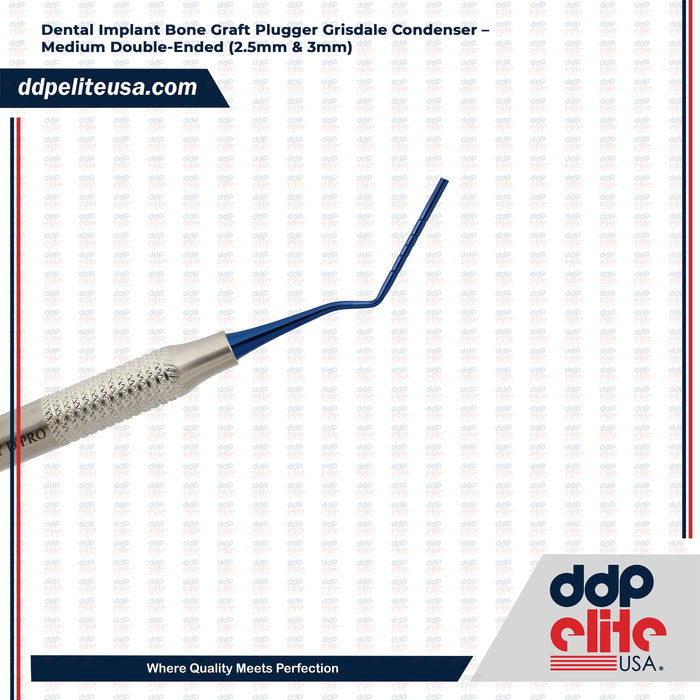 Dental Implant Bone Graft Plugger Grisdale Condenser – Medium Double-Ended (2.5mm & 3mm) – Ddp Elite USA