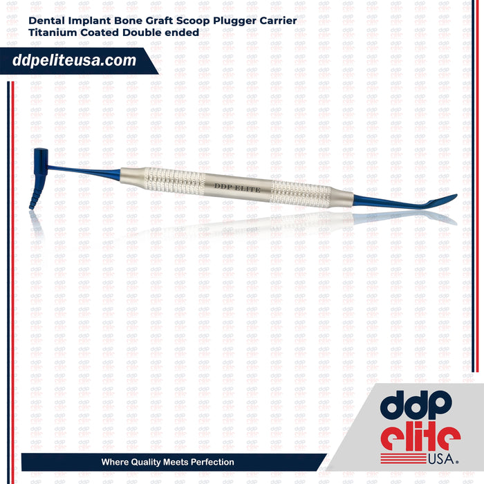 Dental Implant Bone Graft Scoop Plugger Carrier Titanium Coated Double ended Ddp Elite USA
